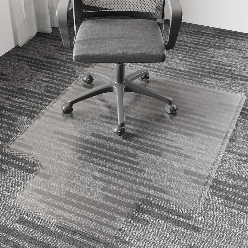 FUNMAT Chair Mat for Carpet, 36" x 48" Easy Glide Desk Chair Mat for Carpeted Floors, Beveled Edge Vinyl Mat with Grips, Heavy Duty Carpet Protector for Home Office, Clear(with Lip) - Image 1